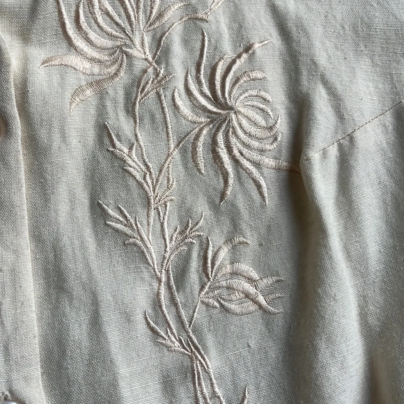 Vintage UNITI Casuals Cream Embroidered Linen Sleeveless Top 1X - Picture 3 of 6